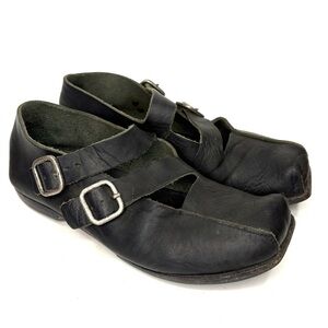 CYDWOQ Black Leather Monk Strap Shoes | 8